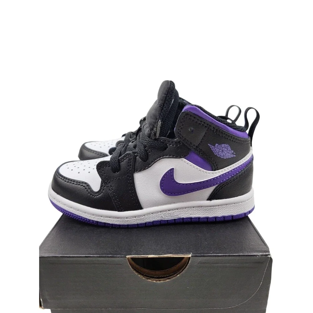 Nike Air Jordan 1 Mid PS ‘Dark Iris’ Preschool Sneakers 640734-095 Kids Sz 9c